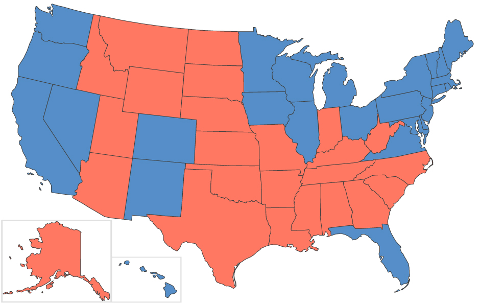 mapa de votantes de las elecciones del 2012 USA