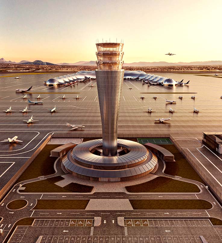 Torre de contro del Nuevo aeropuerto de la CDMX