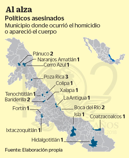 Veracruz mapa de homicidios