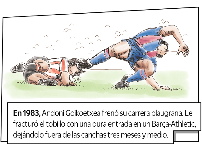 El 4 de junio de 1982 firmó por el Barcelona. <br/>Costó mil 200 millones de pesetas, cifra récord en la época.