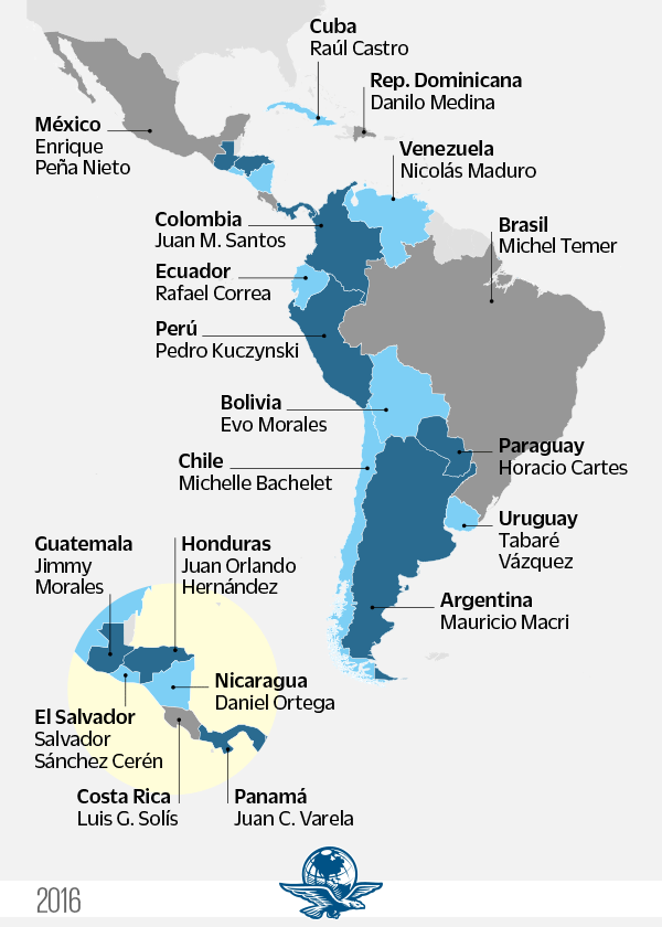 Mapa ideológico de América Latina